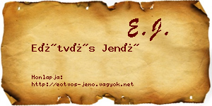 Eötvös Jenő névjegykártya